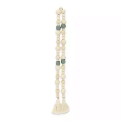 Kirklands Home Kara Blue Beaded Wood Polygon Decorative Garland