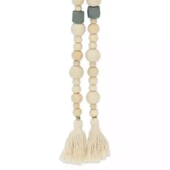 Kirklands Home Kara Blue Beaded Wood Polygon Decorative Garland