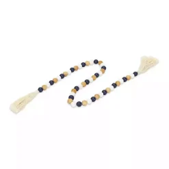 Clearance Kirklands Home Kara Brown and Blue Beaded Wood Decorative Garland