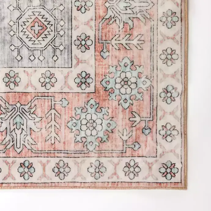 Best Kirklands Home Kelly Traditional Washable Area Rug, 5x8 Red