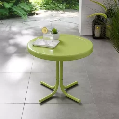 Sale Kirklands Home Key Lime Retro Metal Outdoor Side Table Green