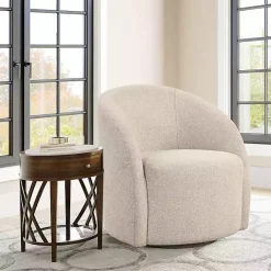 Outlet Kirklands Home Khaki Boucle Danielle Accent Chair Tan