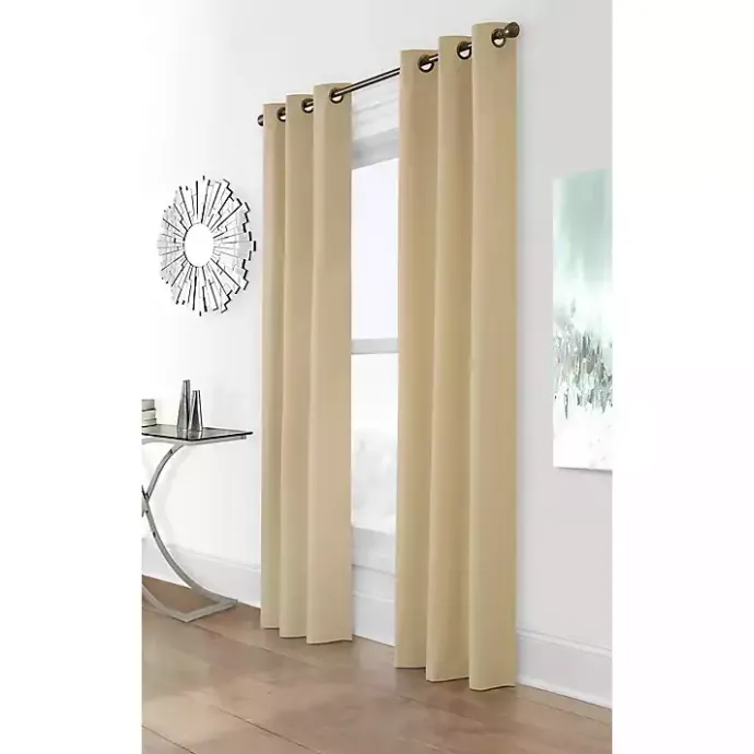 Best Kirklands Home Khaki Room Darkening Curtain Panel Set, 72 in. Tan