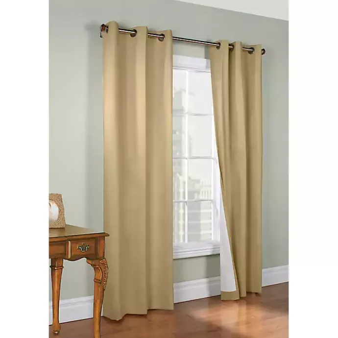 Best Kirklands Home Khaki Room Darkening Curtain Panel Set, 72 in. Tan