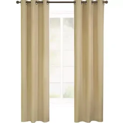 Best Kirklands Home Khaki Room Darkening Curtain Panel Set, 72 in. Tan