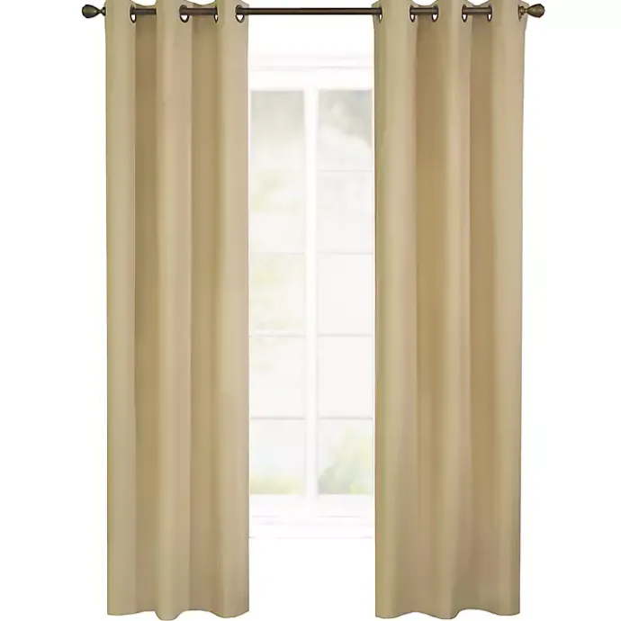 Best Kirklands Home Khaki Room Darkening Curtain Panel Set, 72 in. Tan