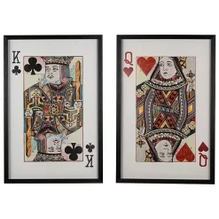 Sale Kirklands Home King & Queen Card Framed Art Prints, Set of 2 Multi
