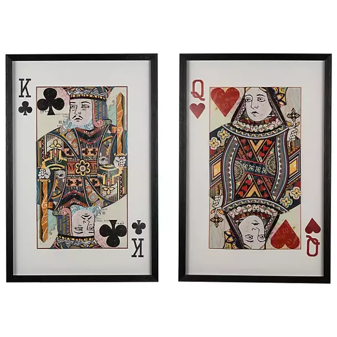 Sale Kirklands Home King & Queen Card Framed Art Prints, Set of 2 Multi
