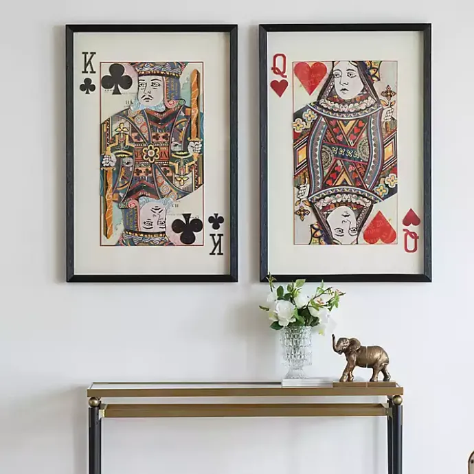 Sale Kirklands Home King & Queen Card Framed Art Prints, Set of 2 Multi
