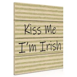 Clearance Kirklands Home Kiss Me I'm Irish Wood Pallet Art Print