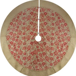 Discount Kirklands Home Knit Burlap Poinsettia Tree Skirt