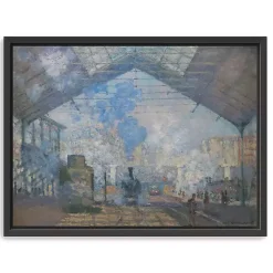 Clearance Kirklands Home La Gare Saint-Lazare Framed Canvas Art Print Blue