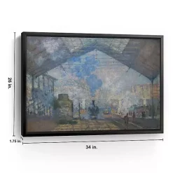 Clearance Kirklands Home La Gare Saint-Lazare Framed Canvas Art Print Blue
