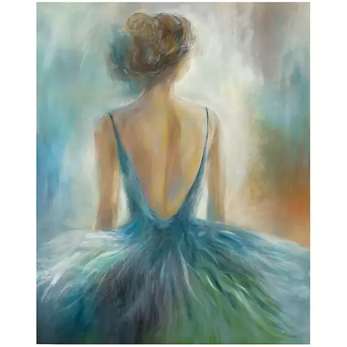 Outlet Kirklands Home Lady in Blue Giclee Canvas Art Print