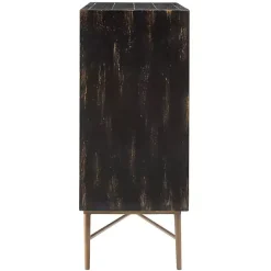 Best Kirklands Home Laini Distressed Modern Carved Cabinet Black