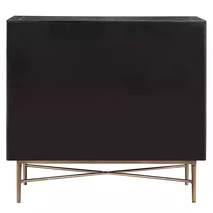 Best Kirklands Home Laini Distressed Modern Carved Cabinet Black