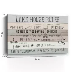 Discount Kirklands Home Lake House Rules Giclee Canvas Art Print Gray