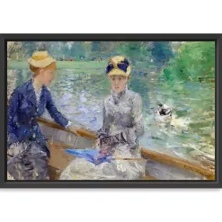 Hot Kirklands Home Lake in the Bois De Boulogne Framed Canvas Print Multi