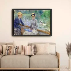 Hot Kirklands Home Lake in the Bois De Boulogne Framed Canvas Print Multi