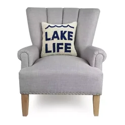 Discount Kirklands Home Lake Life Hooked Throw Pillow