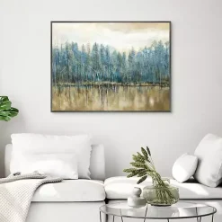 New Kirklands Home Lakeside s Framed Canvas Art Print Blue