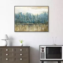 New Kirklands Home Lakeside s Framed Canvas Art Print Blue