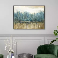 New Kirklands Home Lakeside s Framed Canvas Art Print Blue