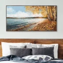 Kirklands Home Lakeside Colors Framed Canvas Art Print Multi