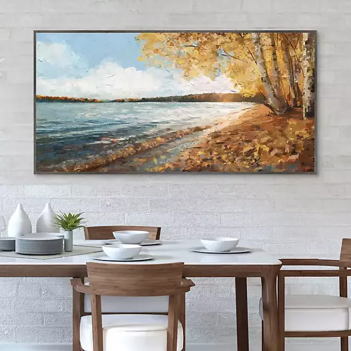 Kirklands Home Lakeside Colors Framed Canvas Art Print Multi