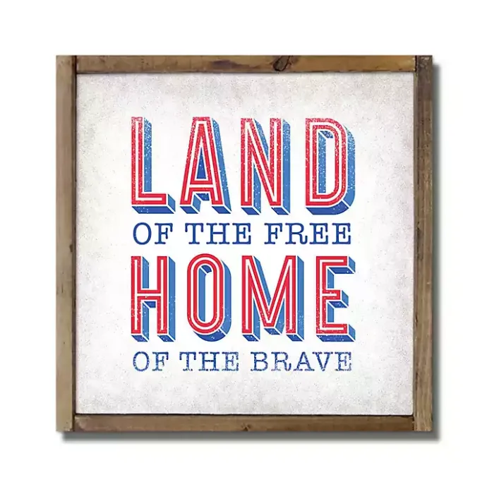 Sale Kirklands Home Land of the Free Framed Wood Wall Plaque
