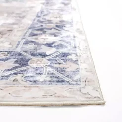 Best Kirklands Home Lara Blue Medallion Washable Area Rug, 5x8
