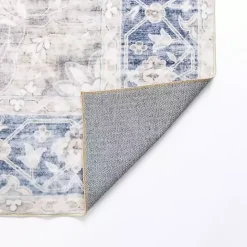 Best Kirklands Home Lara Blue Medallion Washable Area Rug, 5x8