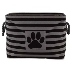 Best Kirklands Home Large Black Paw Print Striped Pet Basket