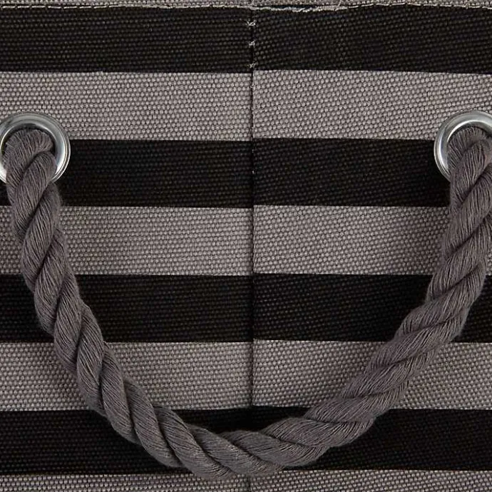 Best Kirklands Home Large Black Paw Print Striped Pet Basket