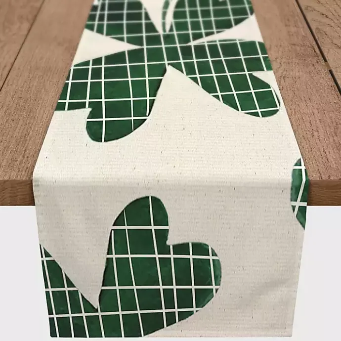 Outlet Kirklands Home Large Plaid Clover Table Runner, 72 in.