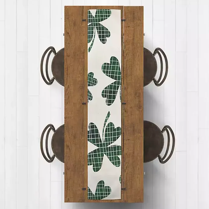 Outlet Kirklands Home Large Plaid Clover Table Runner, 72 in.
