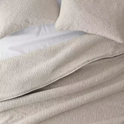 Kirklands Home Latte Floral Stitch 3-pc. King Quilt Set Tan