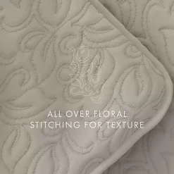 Kirklands Home Latte Floral Stitch 3-pc. King Quilt Set Tan