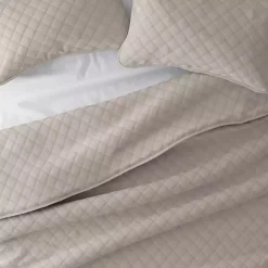 Clearance Kirklands Home Latte Stitched Diamond 3-pc. Queen Quilt Set Tan