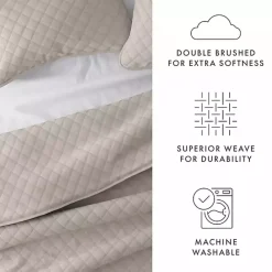 Clearance Kirklands Home Latte Stitched Diamond 3-pc. King Quilt Set Tan