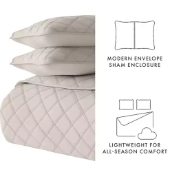 Clearance Kirklands Home Latte Stitched Diamond 3-pc. King Quilt Set Tan