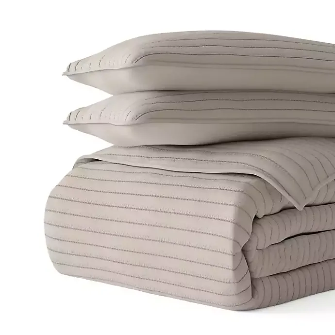 Best Kirklands Home Latte Stitched Stripes 2-pc. Twin Quilt Set Gray
