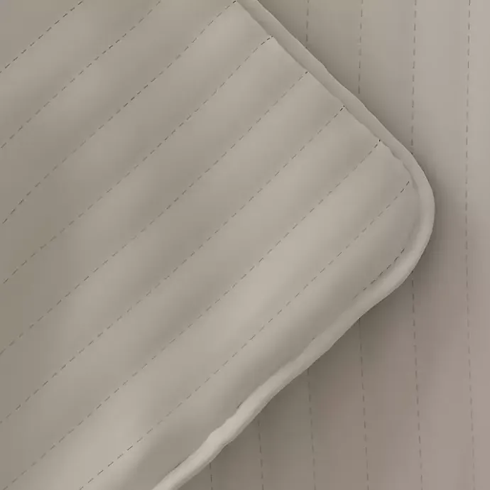 New Kirklands Home Latte Stitched Stripes 3-pc. Queen Quilt Set Tan