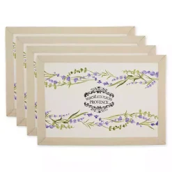 Kirklands Home Lavender Garland Cotton Placemats, Set of 4