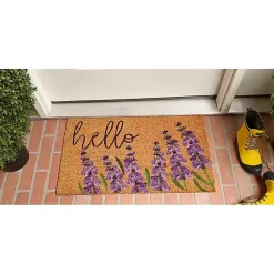 Kirklands Home Lavender Hello Doormat