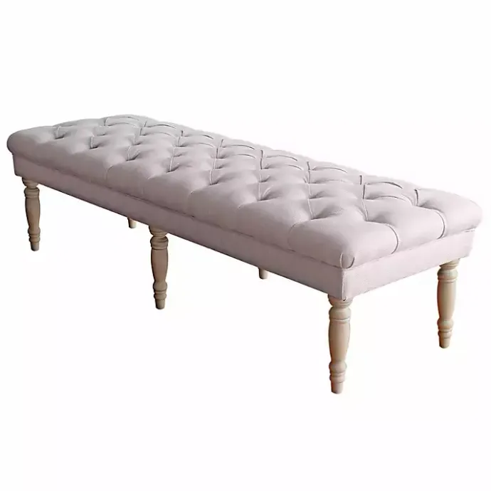 Clearance Kirklands Home Layla Natural Button Tufted Bench Tan