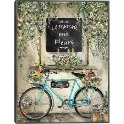 Online Kirklands Home Le Marche Aux Fleurs Framed Canvas Art Print