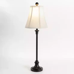 Discount Kirklands Home Leah Black Candlestick Buffet Lamp White