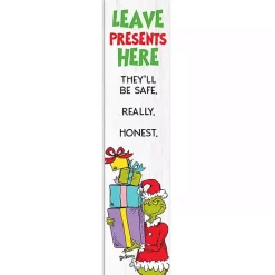 Clearance Kirklands Home Leave Presents Here The Grinch Porch Board White