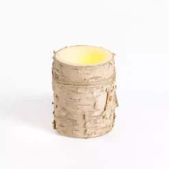 Kirklands Home LED Birch Tree Bark Pillar Candle, 3x4 Brown
